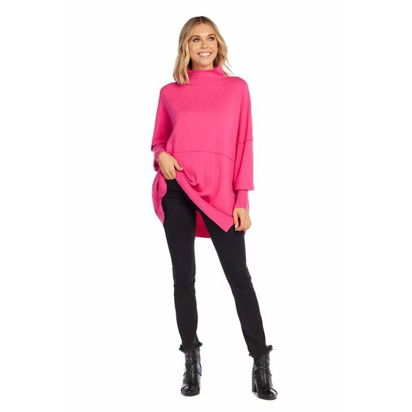 Mud Pie Rivers Mock Neck Sweater OSFM Pink - Picture 1 of 8